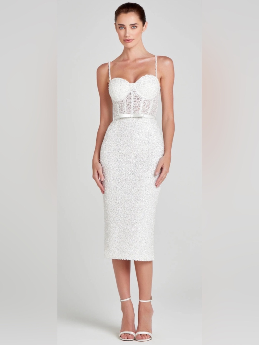 Nadine Merabi midi dress white  perfect condition worn once